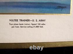Orig. 1943 COCA-COLA SIGN + hang cord Military U. S. Army Plane VULTEE TRAINER