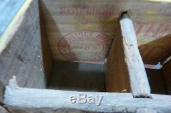 Orig Old DRINK COCA-COLA Wooden Case Box Yellow Red Coke Soda Adv Sign 24 Crate