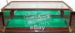 Original 1910s Coca Cola Pepsin Chewing Gum Union Showcase Display Case, Sign