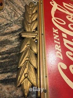Original 1930's Coca Cola Wood Triangle Advertising Sign By Kay Displays