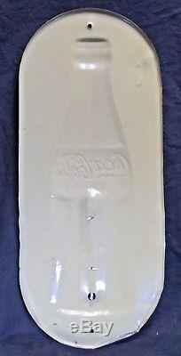 Original 1937 DATED Coke Coca Cola Soda Embossed Advertising Thermometer Sign