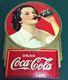 Original 1938 Drink Coca Cola Cardboard Sign Beautiful Lady Rare
