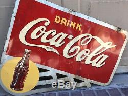 Original 1939 Coca Cola Metal Flange Sign 20x24