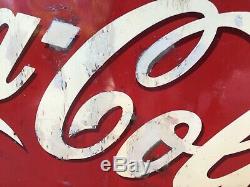 Original 1939 Coca Cola Metal Flange Sign 20x24