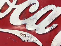 Original 1939 Coca Cola Metal Flange Sign 20x24