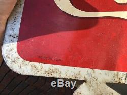 Original 1939 Coca Cola Metal Flange Sign 20x24