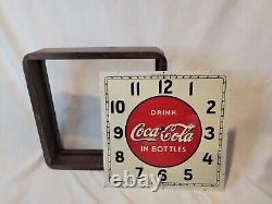 Original 1939 Wood Frame Coca-cola Wall Clock