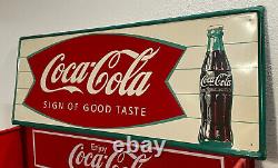 Original 1940-50's Coca-Cola Fishtail Sign Sign of Good Taste MCA Sign Co 466