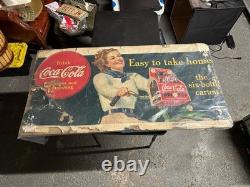 Original 1940's Cardboard Coca Cola Advertising Rough