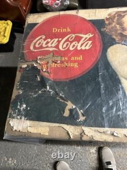 Original 1940's Cardboard Coca Cola Advertising Rough