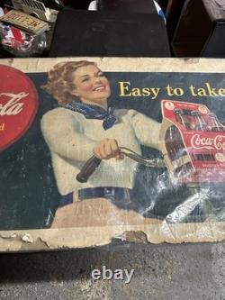 Original 1940's Cardboard Coca Cola Advertising Rough