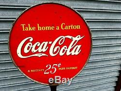 Original 1940's Coca-Cola 2-Side Advertising Store Display Rack Sign