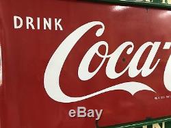 Original 1940's Porcelain Coca-Cola 6' Sled Sign