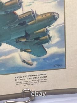 Original 1943 Coca-Cola WW 2 Boeing B-17 U. S. Army Long Range Bomber Sign RARE
