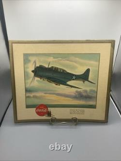 Original 1943 Coca-Cola WW 2 Douglas SBD Navy Dive Bomber Advertising Sign