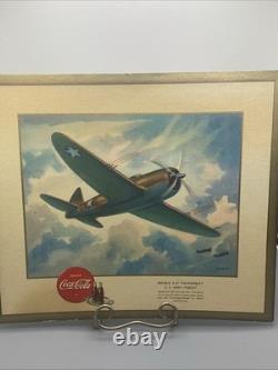 Original 1943 Coca-Cola WW 2 Republic P-47 U. S. ArmyThunderbolt Advertising Sign