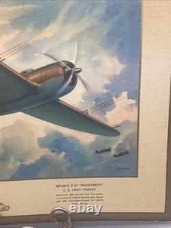 Original 1943 Coca-Cola WW 2 Republic P-47 U. S. ArmyThunderbolt Advertising Sign