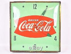 Original 1950/1960's Coca Cola Fishtail Soda Pop 15 Pam Clock Sign Bubble