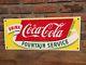 Original 1950's Coca Cola Fountain Service Soda 28 Porcelain Sign