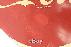 Original 1950's Drink COCA-COLA Ice Cold Doubled Sided Metal Flange Sign