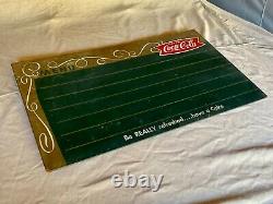 Original 1950s 1960s Coca-Cola Fishtail Hanging Menu Chalkboard Coke Sign