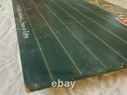 Original 1950s 1960s Coca-Cola Fishtail Hanging Menu Chalkboard Coke Sign