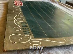 Original 1950s 1960s Coca-Cola Fishtail Hanging Menu Chalkboard Coke Sign