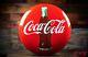 Original 1950s Coca Cola Button Porcelain Sign NOS free shipping