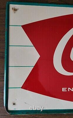 Original 1950s Coca Cola Fishtail Metal Sign Coke 31.75 X 11.75 MCA 1455 010