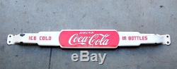 Original 1950s Coca Cola Porcelain Door Push Bar, Coke Advertising, Antique