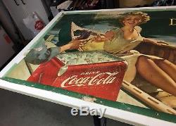 Original 1952 Coca Cola / Coke Cardboard Sign 27-1/2 x 56-1/2 LITHO