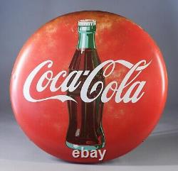 Original 1956 Coca-Cola Painted Tin 24 Button Soda Pop Advertising Sign
