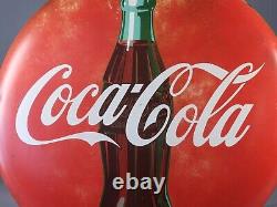 Original 1956 Coca-Cola Painted Tin 24 Button Soda Pop Advertising Sign