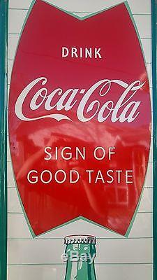 Original 1960 Coca-Cola Vertical fish tail sign Sign of good taste NOT porcelain