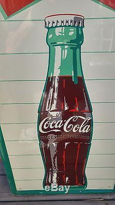 Original 1960 Coca-Cola Vertical fish tail sign Sign of good taste NOT porcelain