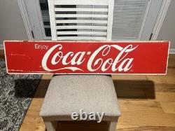 Original 1965 Enjoy Coca-Cola Sign 10.25 x 47 Soda