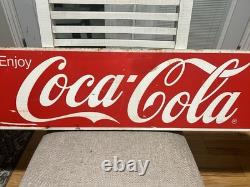 Original 1965 Enjoy Coca-Cola Sign 10.25 x 47 Soda