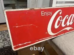 Original 1965 Enjoy Coca-Cola Sign 10.25 x 47 Soda