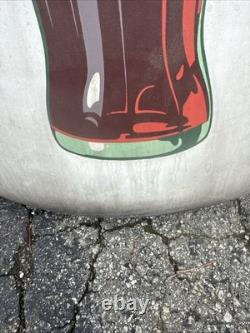 Original 24 Coca-Cola Bottle Porcelain Button Sign True Barn Find Patina