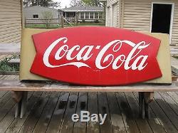 Original 60 x 28 Coca Cola fishtail/sleigh sign withoriginal bracket