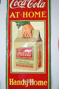 Original Antique Coca Cola Rare Tin Sign, Coke Advertising Soda