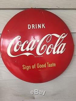 Original Authentic Coca-Cola Antique Advertising Button Sign A 12 Size