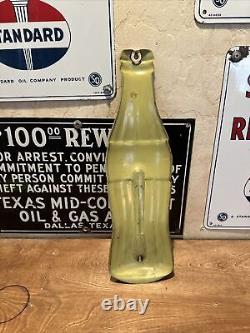 Original & Authentic''coca-cola Bottle Therm Sign'' Metal 16.50x5. Inch