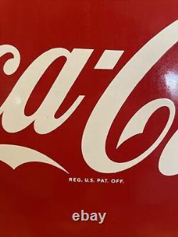 Original & Authentic''coca-cola'' Soda Button Porcelain Sign 24 Inch