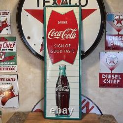 Original & Authentic''drink Coca Cola'' Metal Sign 54x18 Inch Made In USA