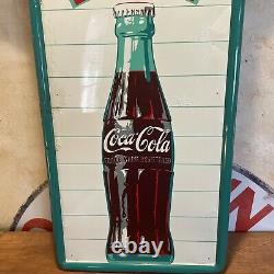 Original & Authentic''drink Coca Cola'' Metal Sign 54x18 Inch Made In USA