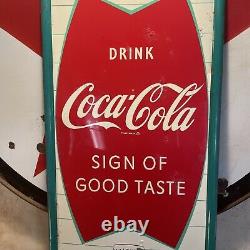 Original & Authentic''drink Coca Cola'' Metal Sign 54x18 Inch Made In USA