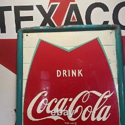 Original & Authentic''drink Coca Cola'' Metal Sign 54x18 Inch Made In USA