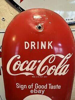 Original & Authentic''drink Coca-cola Cigar Therm Sign'' Metal 30x7.5 Inch