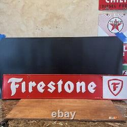 Original & Authentic''firestone Tires'' Metal Sign 48x9.5 Inch Made In USA